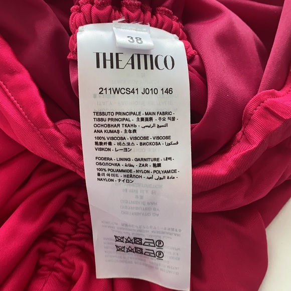 The Attico raspberry pink high rise draped midi skirt 38 XS - Picture 8 of 10